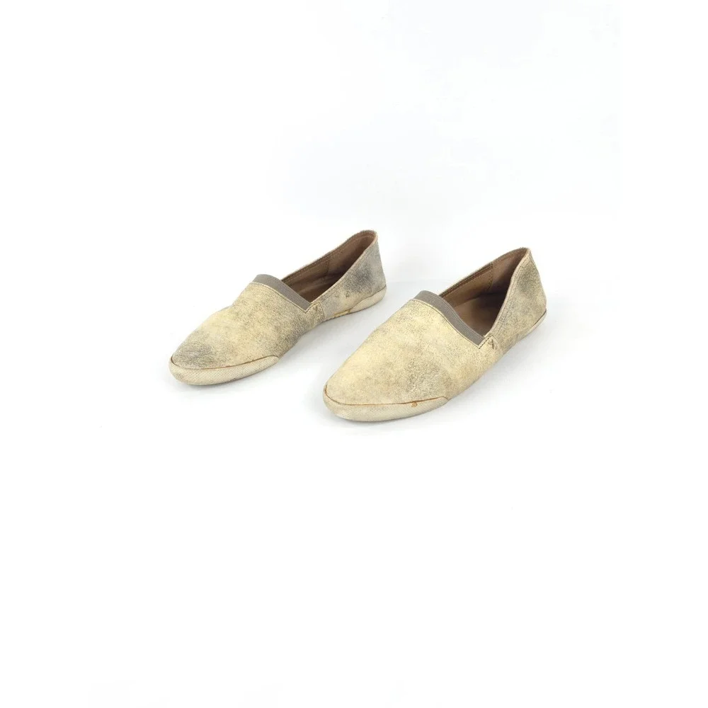 Frye Shoes Womens 8 M Melanie Casual Slip On Loafer Flats 3478305 Beige Leather